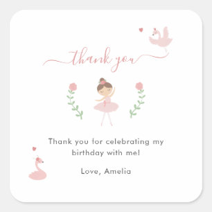Ballerina rose Merci Favor Sticker