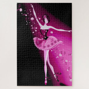 Ballerina & Rose Pink Jigsaw Puzzle Puzzle