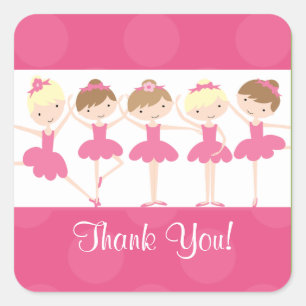 Ballerina rose Sticker Merci d'anniversaire