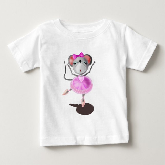 Ballerina Souris Drôle bébé T-shirt danseuse de ba (Devant)