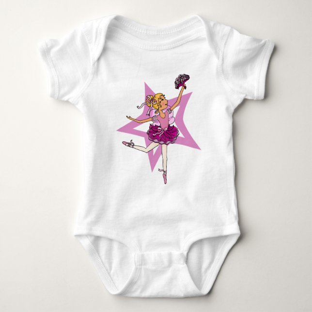 Ballerina star en rose avec cheveux blonds sweat - (Devant)