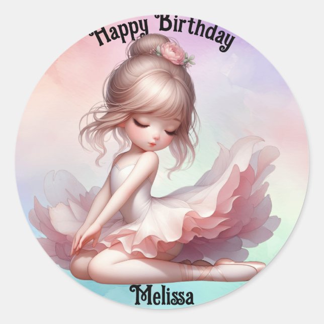 Ballerina Sticker Joyeux anniversaire (Devant)