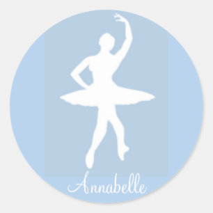 Ballerina sur Stickers Rond Bleu