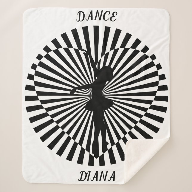 Ballerina sur une couverture abstraite noire et bl (Devant)