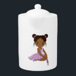 Ballerina Thé Pot Africain Américain Cute<br><div class="desc">Cette théière Ballerina est de couleur violet clair et foncé. La tasse est conçue avec 3 ballerines afro-américaines mignonnes,  cadeau idéal pour les filles pour toute sorte de célébration.</div>
