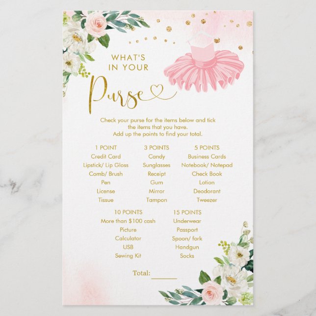 Ballerina Tutu Baby shower Ce qui est dans votre s (Devant)