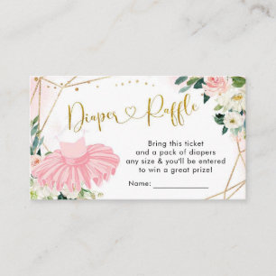 Ballerina Tutu Baby shower Déchets Carte Raffin