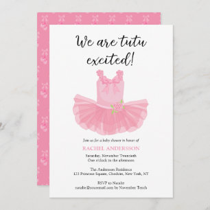 Ballerina Tutu Baby shower rose Invitation