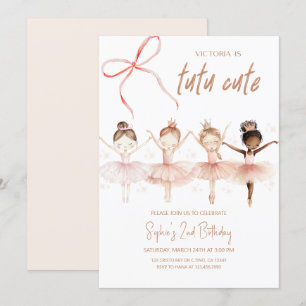Ballerina Tutu mignonne Invitation d'anniversaire