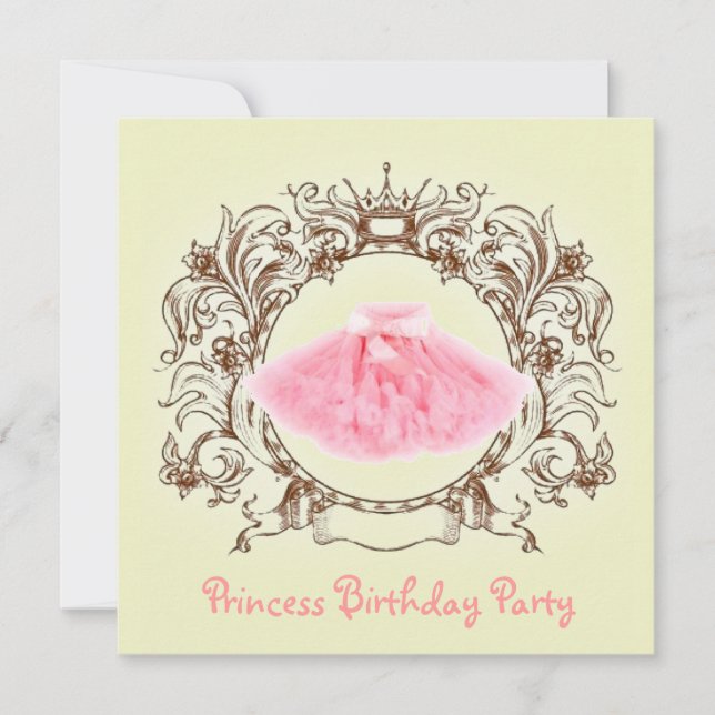 ballerina Tutu Princess Invitation de fête d'anniv (Devant)