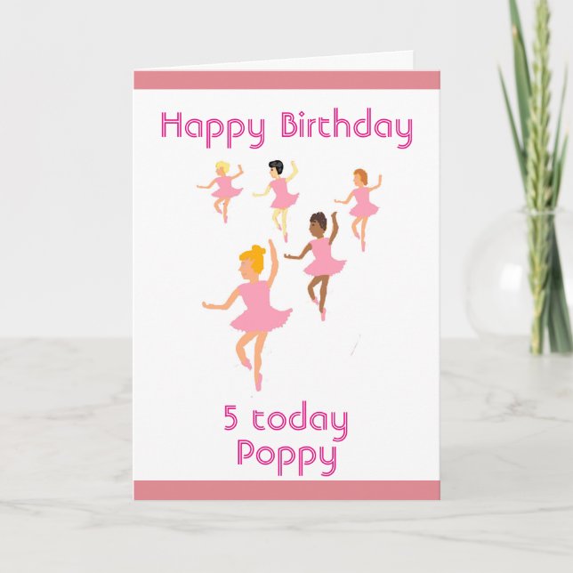 Ballerinas, enfant carte d'anniversaire ajouter no (Devant)