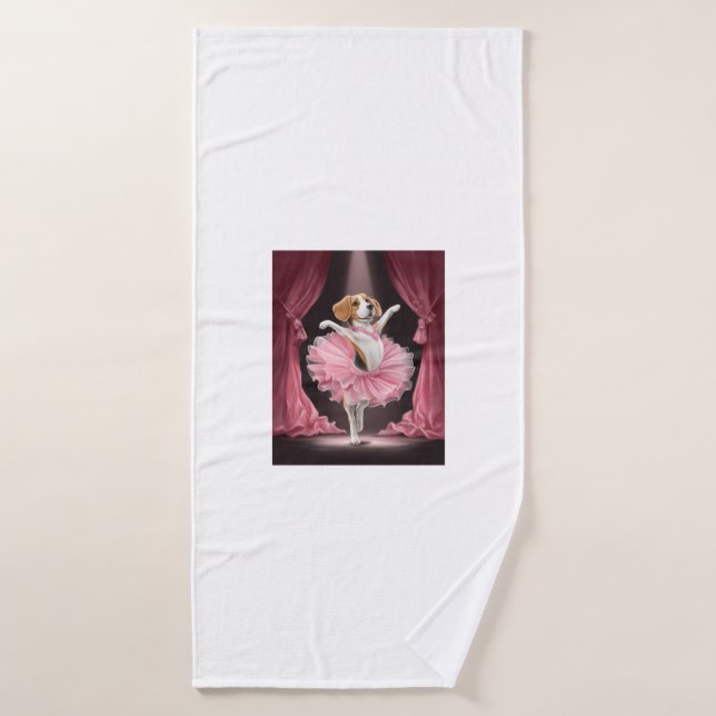 Ballerine Beagle � Danse de chien drôle (Serviette de bain)