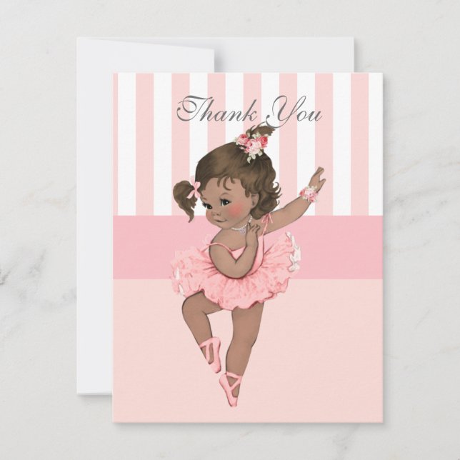 Ballerine rose tutu rayures fleurs Merci (Devant)
