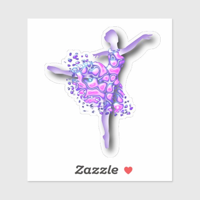 Ballerine Sticker Purple Ballet Danseuse Fille (Feuille)