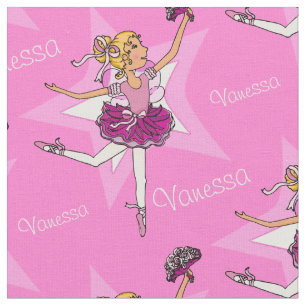 Ballerines roses dansant le tissu nommé fait sur