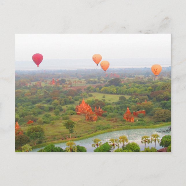 Balles au-dessus de Bagan, Myanmar Carte postale (Devant)