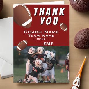 Balles de football américaines rouges Merci Coach
