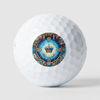 BALLES DE GOLF ステンドグラス調 王冠ゴルフボール