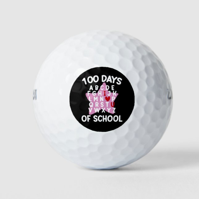 Balles De Golf 100 Jours D'Alphabet Scolaire 100E Jour Enseignant (Devant)