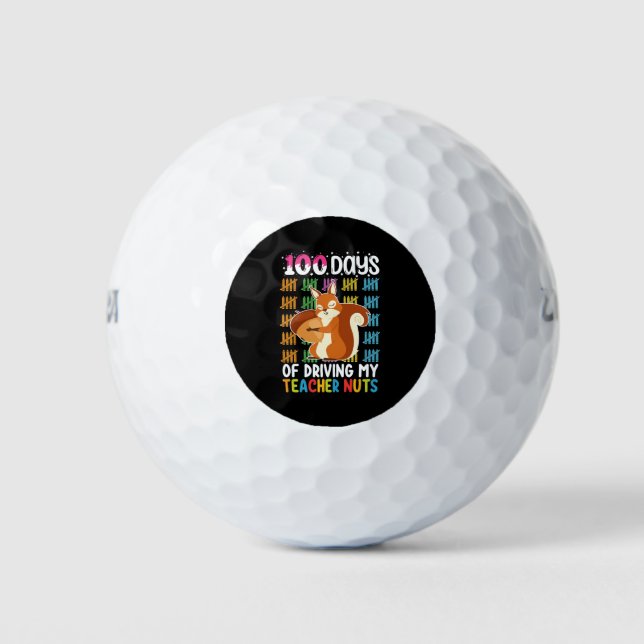 Balles De Golf 100 Jours De Conduite Mon Enseignant Nuts Écureuil (Devant)