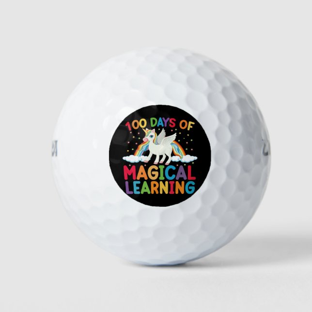 Balles De Golf 100 Jours De Magical Learning School Unicorn Girls (Devant)