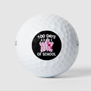 Balles De Golf 100 jours d'école Alphabet 100ème jour Enseignant