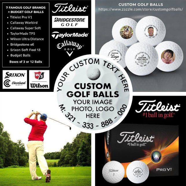 Balles De Golf 12 x Photo personnalisée Logo Titleist Pro V1 Golf (CUSTOM GOLF BALLS
https://www.zazzle.com/store/customgolfballs/)