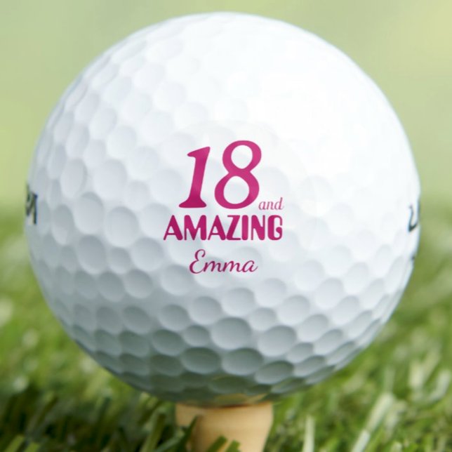 Balles De Golf 18th Birthday Gift for Her - 18 and Amazing (Créateur téléchargé)