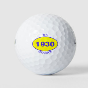 Balles De Golf 1930 Modifiable 90e anniversaire Jaune Personnalis