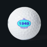 Balles De Golf 1940 Modifiable 80e anniversaire bleu Personnalisé<br><div class="desc">1940 Editable 80e anniversaire Bleu Personnalisé Boules de golf pour le père cool, papa, oncle, frère cousin golfer. Ajoutez son prénom, son nom de famille ou son monogramme.</div>