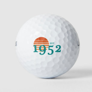 Balles De Golf 1952 70e anniversaire coucher de soleil Vintage