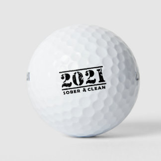 Balles De Golf 2021 Sober & Clean Recovery Sobriety Encouragement