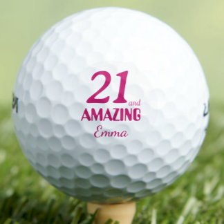 Balles De Golf 21st Birthday Elegant 21 and Amazing Pink