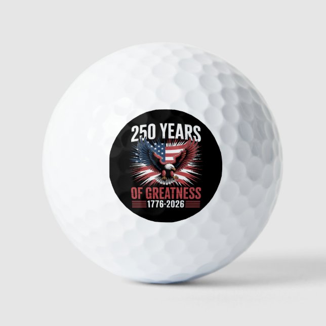 Balles De Golf 250 Ans De Grandeur 1776 2026 250e Anniversaire (Recto)