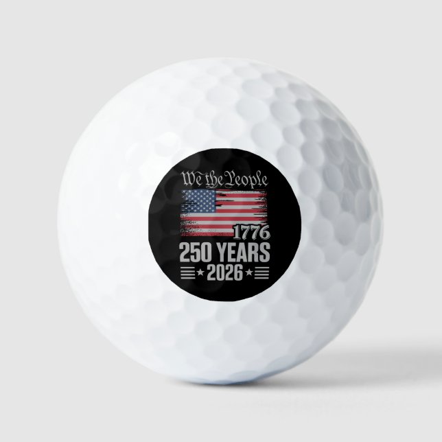 Balles De Golf 250 Years 1776 2026 250th Birthday 4th Of July (Recto)