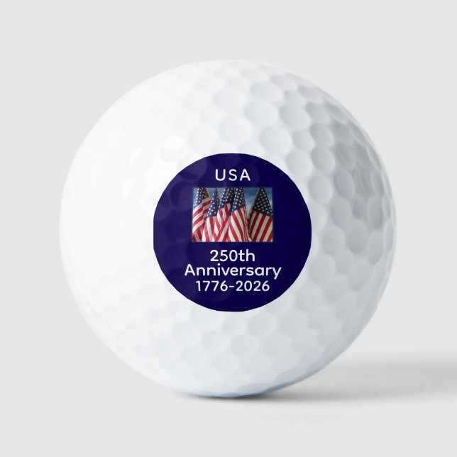 Balles De Golf 250e anniversaire USA Patriotic American Flags (Recto)