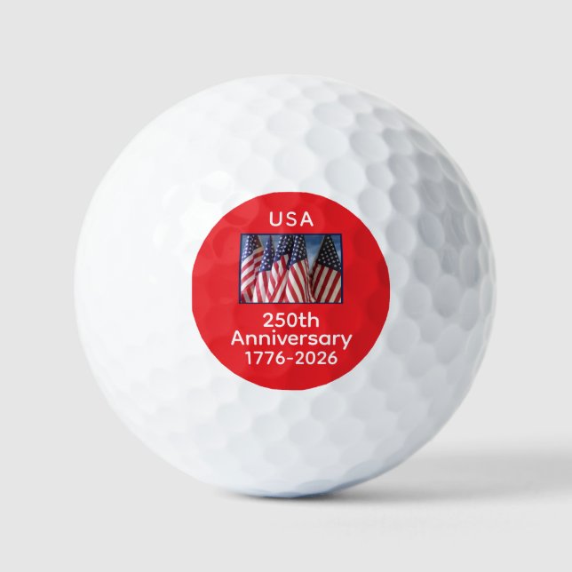 Balles De Golf 250e anniversaire USA Patriotic American Flags (Recto)