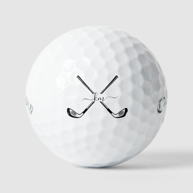 Balles De Golf 2 ballons de golf à monogramme initial - Cadeau pe (Recto)