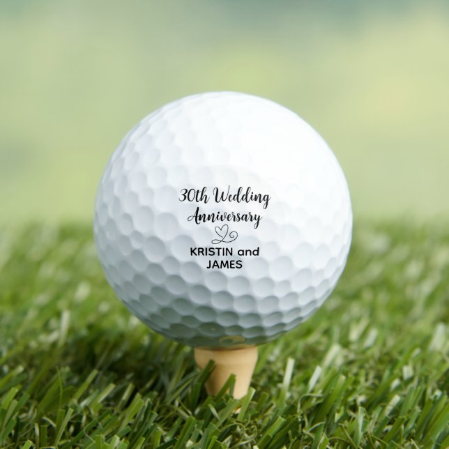 Balles De Golf 30e Anniversaire de Mariage Cœur (T-shirt Insitu)