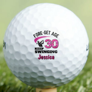 Balles De Golf 30e anniversaire personnalisé - Rose Fore-get Age