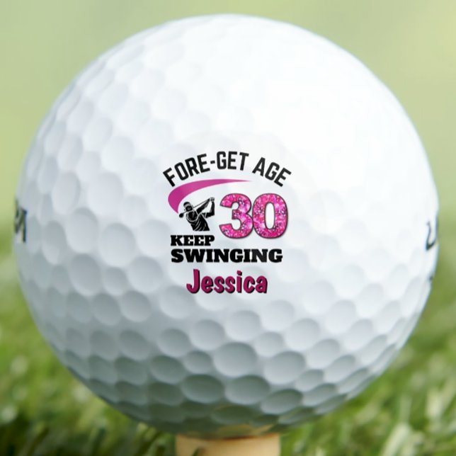 Balles De Golf 30e anniversaire personnalisé - Rose Fore-get Age  (Créateur téléchargé)