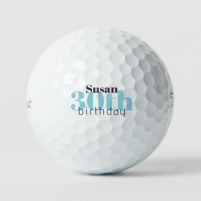 Balles De Golf 30e anniversaire Turquoise Custom Titleist Pro V1 (Recto)