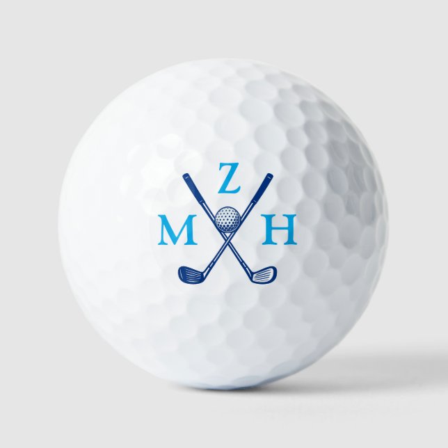 Balles De Golf 3 Blue Initials or Short Three Letters Name (Recto)
