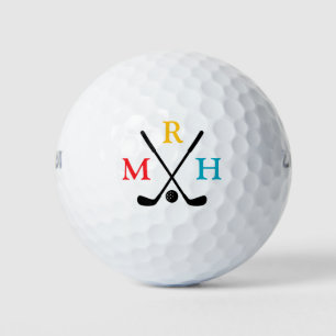 Balles De Golf 3 Initiales de couleur ou nom court de trois lettr
