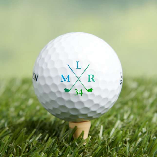 Balles De Golf 3 Initiales Monogramme Cool personnalisé (T-shirt Insitu)