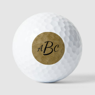Balles De Golf 3 Lettre Monogramme Beige Brown initial look