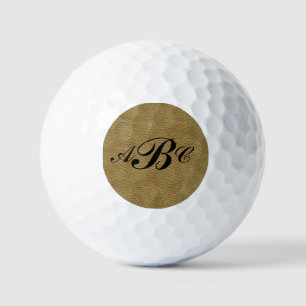 Balles De Golf 3 Lettre Monogramme Beige Brown initial look