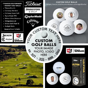 Balles De Golf 3 x Logo photo personnalisée Wilson Ultra 500 Golf