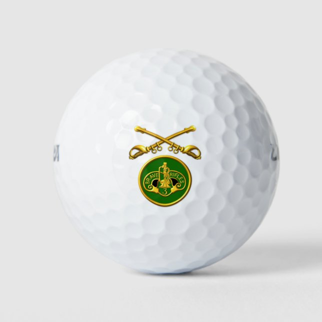 Balles De Golf 3e Régiment de Cavalerie Blindée Sabres Croisés (Devant)