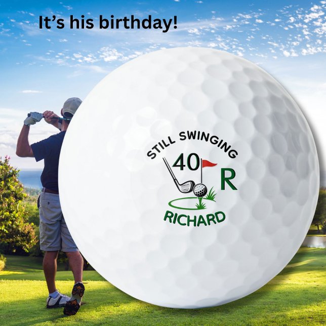 Balles De Golf 40e anniversaire Nom de monogramme pour hommes (Créateur téléchargé)